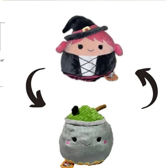 Squishmallow 12" Wexla The Witch And Johanna Flip-A-Mallow Halloween 2022 Black - Picture 3 of 8